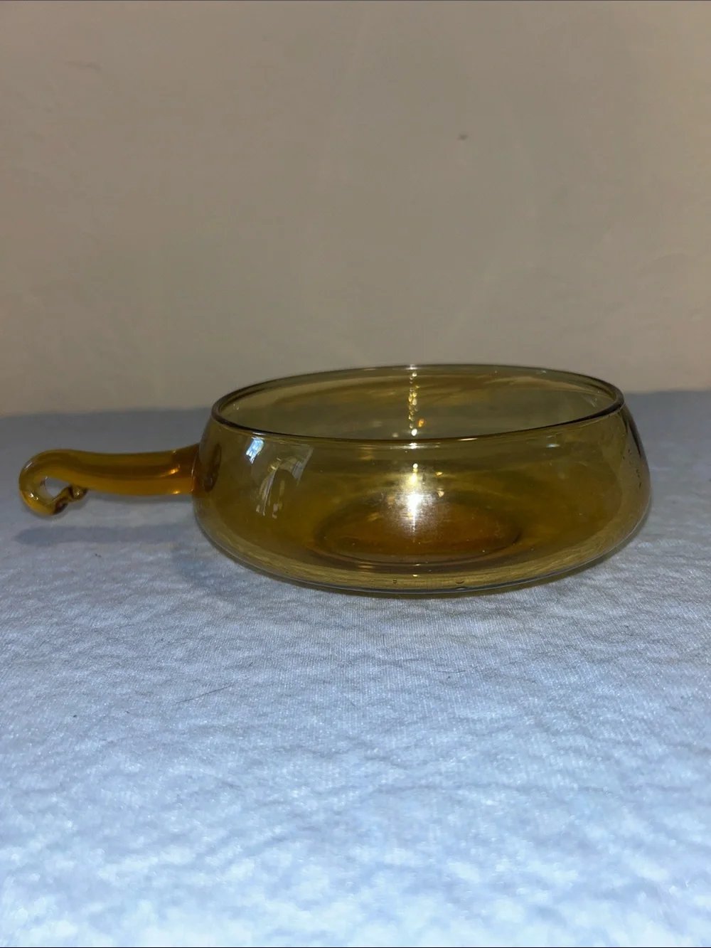 MCM Empoli Art glass Amber Handled Serving Bowl